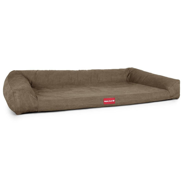 Mighty Bark, Hundefofa, Ortopædisk Hundeseng med memory Skum, Stonewashed denim Kaki
