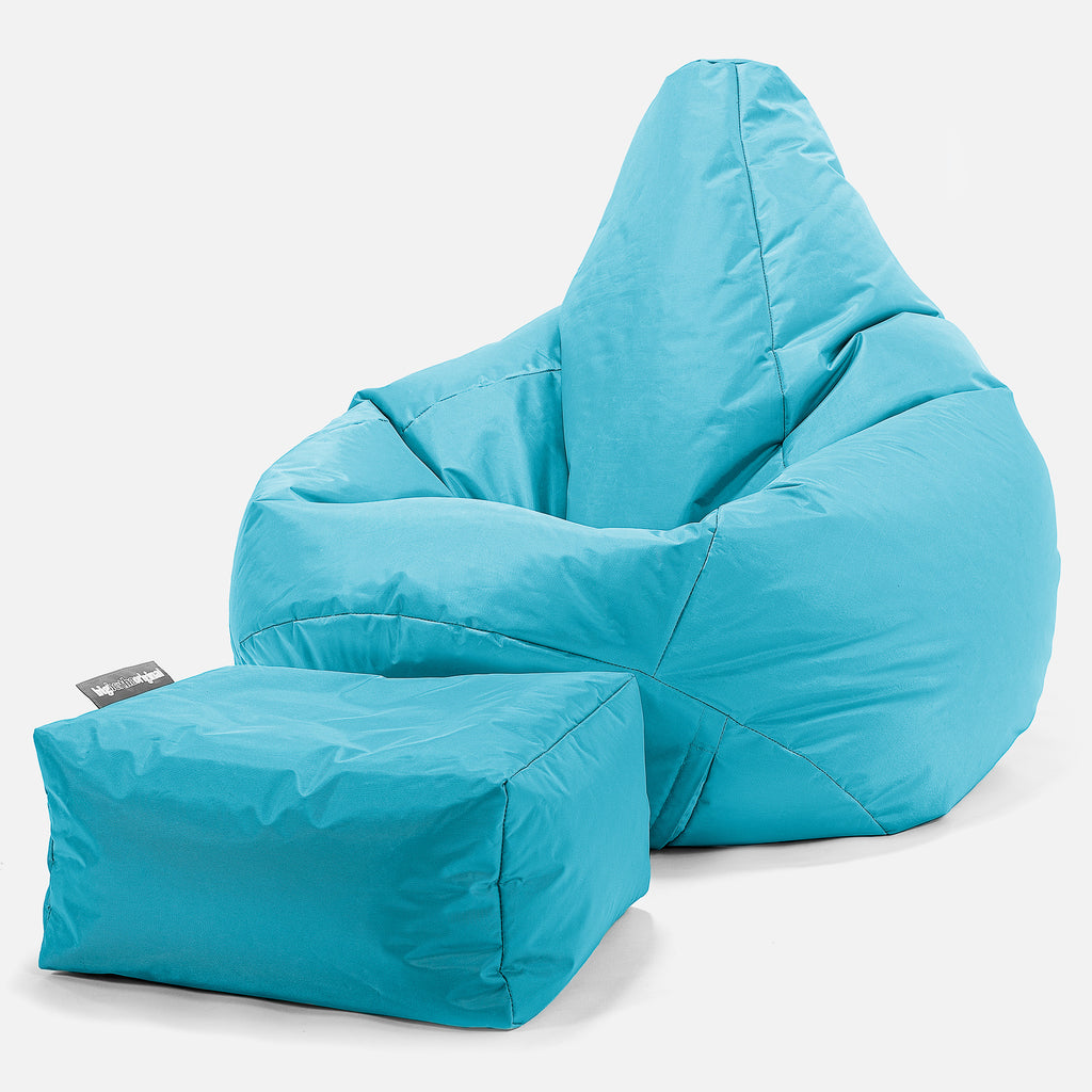 SmartCanvas™ Gamer Sækkestol - Cyan Blå 01