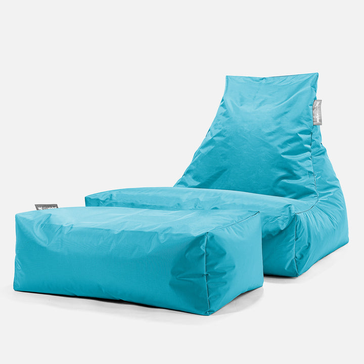 SmartCanvas™ Lounge Sækkestol - Cyan Blå 02