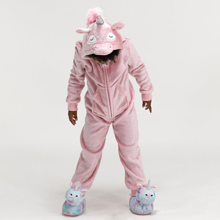 Fleece Dyr Onesie Pyjamas til Børn - Enhjørning 04