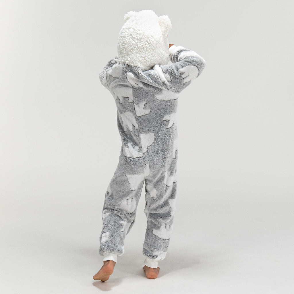 Fleece Dyr Onesie Pyjamas til Børn - Isbjørn 05