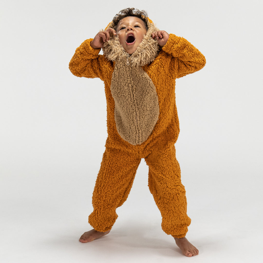 Fleece Dyr Onesie Pyjamas til Børn - Løve 05