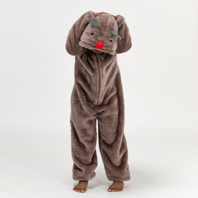 Fleece Dyr Onesie Pyjamas til Børn - Rensdyr 01