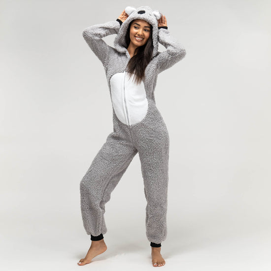 Fleece Dyr Onesie Pyjamas til Damer - Koalabjørn 01