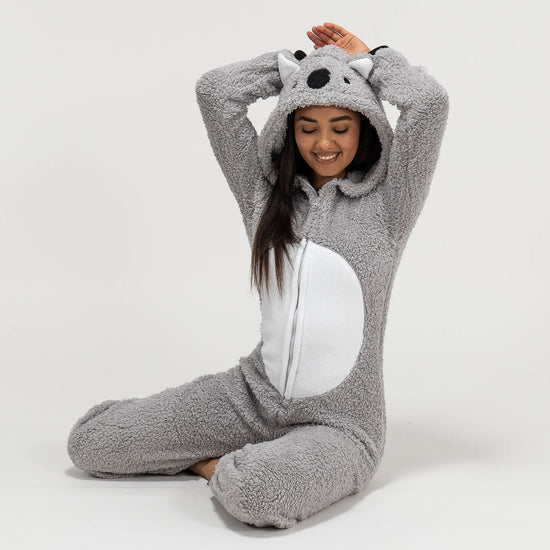 Fleece Dyr Onesie Pyjamas til Damer - Koalabjørn 05