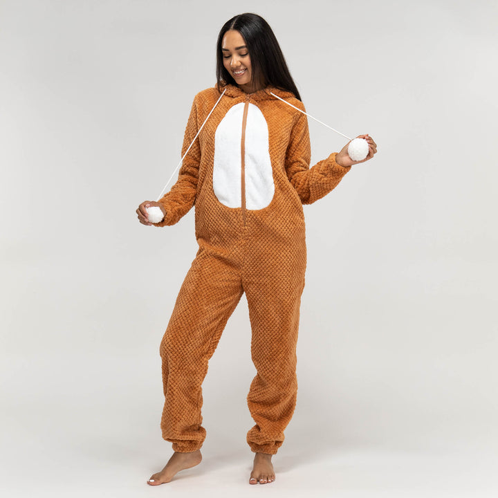 Fleece Dyr Onesie Pyjamas til Damer - Ræv 03