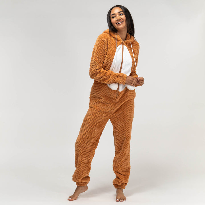 Fleece Dyr Onesie Pyjamas til Damer - Ræv 04