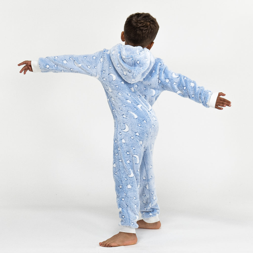Fleece Onesie Pyjamas til Børn - Måne og Stjerner 03