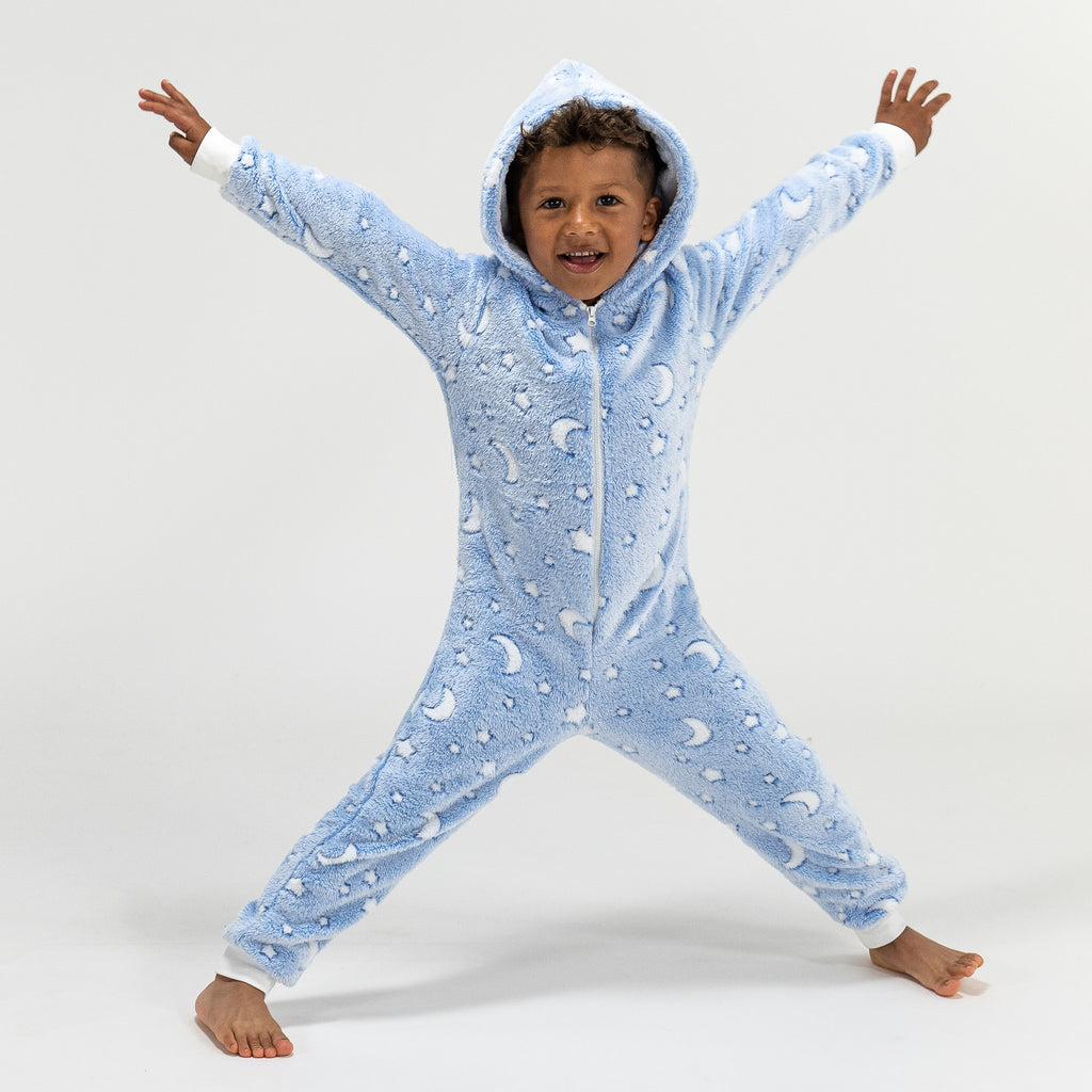 Fleece Onesie Pyjamas til Børn - Måne og Stjerner 04