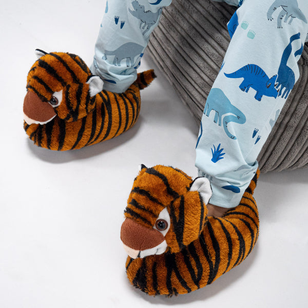 Hjemmesko til Børn - Tiger Fabric Close-up Image