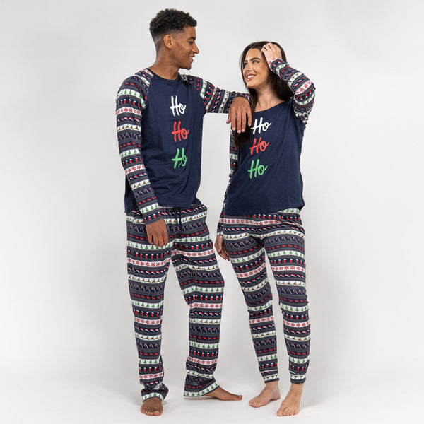 Jersey Pyjamas til Damer - Fairisle Fabric Close-up Image
