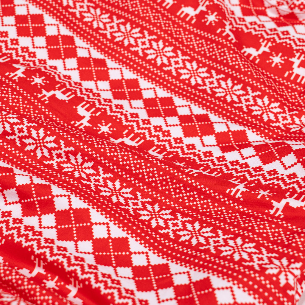 Jersey Pyjamas til Damer - Rød Fairisle 06