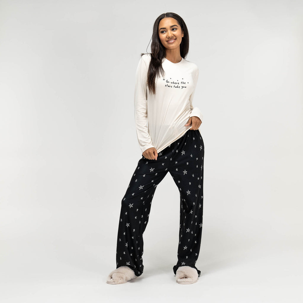 Jersey Pyjamas til Damer - Stjerner Slogan 01
