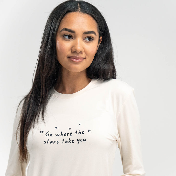 Jersey Pyjamas til Damer - Stjerner Slogan 02
