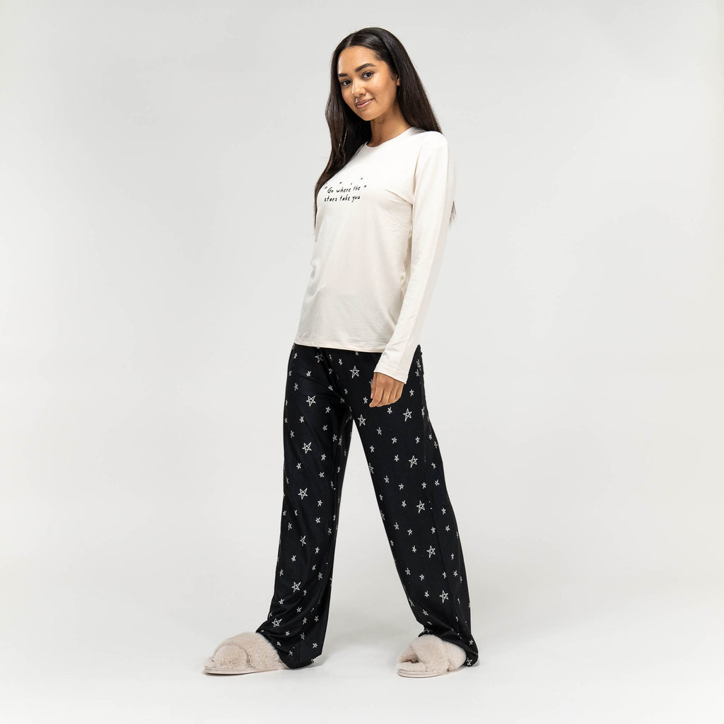 Jersey Pyjamas til Damer - Stjerner Slogan 03