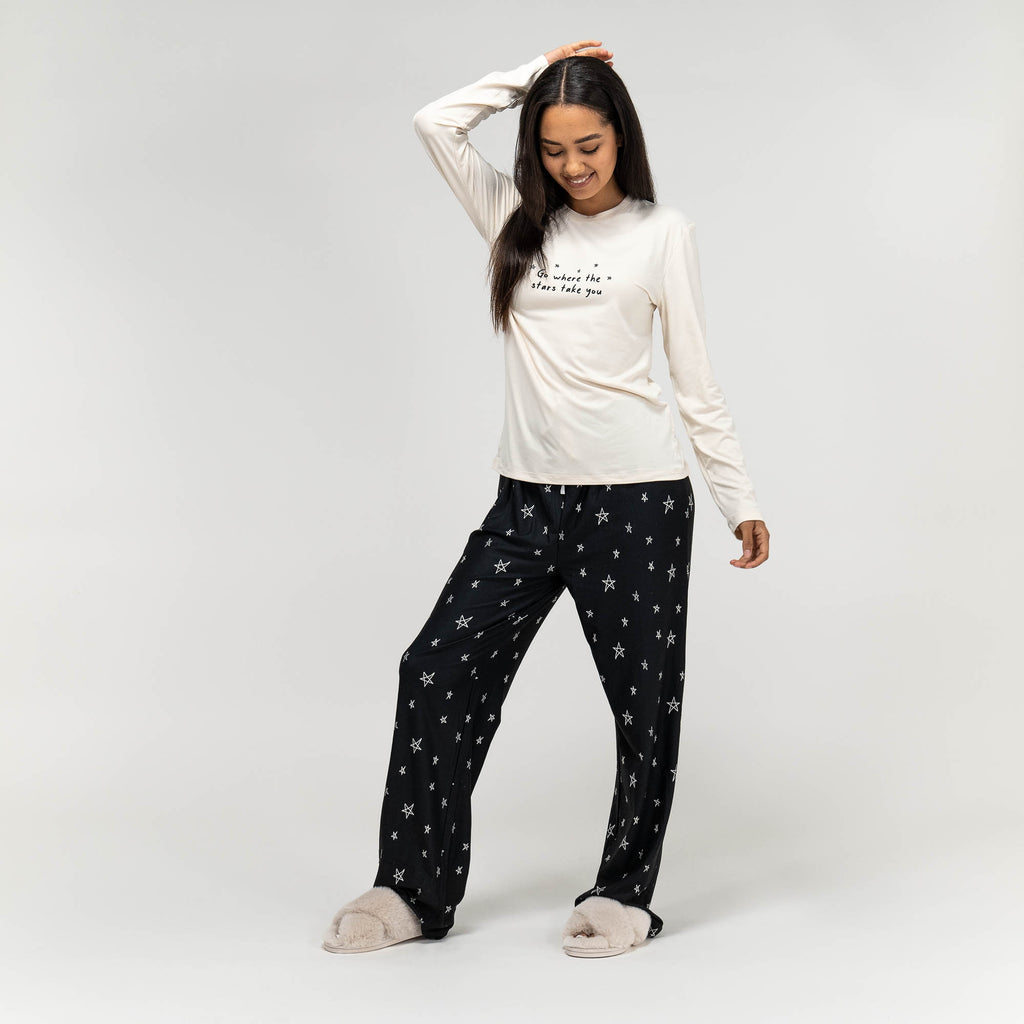 Jersey Pyjamas til Damer - Stjerner Slogan 04