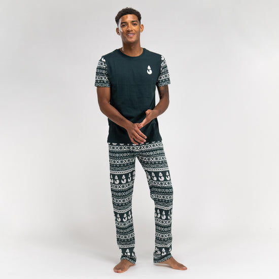 Jersey Pyjamas til Herrer - Grøn Fairisle 01