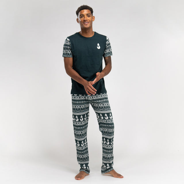 Jersey Pyjamas til Herrer - Grøn Fairisle 01