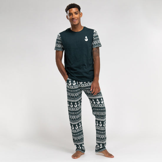 Jersey Pyjamas til Herrer - Grøn Fairisle 04