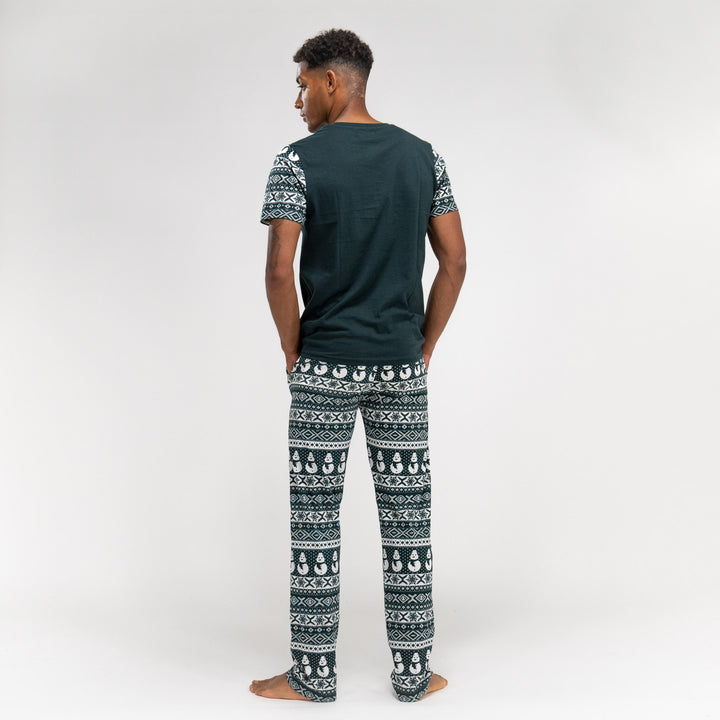 Jersey Pyjamas til Herrer - Grøn Fairisle 05