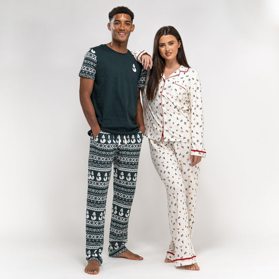 Jersey Pyjamas til Herrer - Grøn Fairisle 06