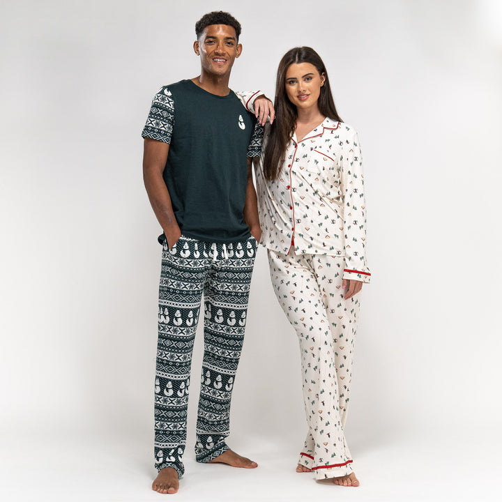 Jersey Pyjamas til Herrer - Grøn Fairisle 06