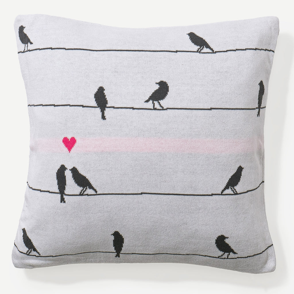 Pude 47 x 47cm - 100% Bomulds Bird 01