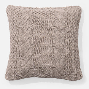 Pudebetræk 47 x 47cm - Strikket Cable Cremefarvet