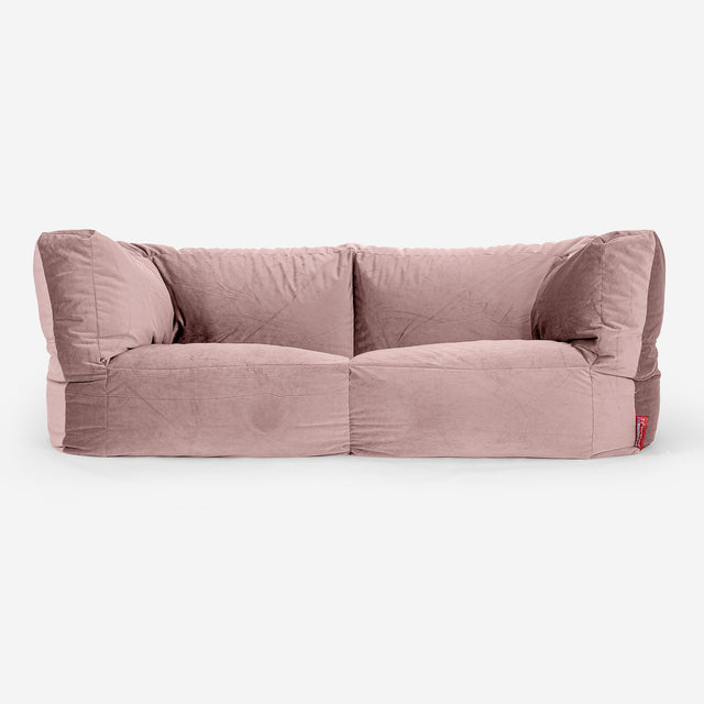 Albert Sækkestol Sofa 2 pers - Fløjl Lyserød 01