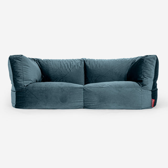 Albert Sækkestol Sofa 2 pers - Fløjl Turkis Blå 01