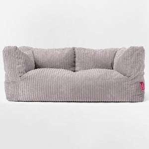 Albert Sækkestol Sofa 2 pers - Klassisk Jernbanefløjl Sølvgrå