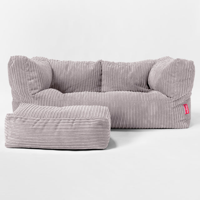 Albert Sækkestol Sofa 2 pers - Klassisk Jernbanefløjl Sølvgrå 02