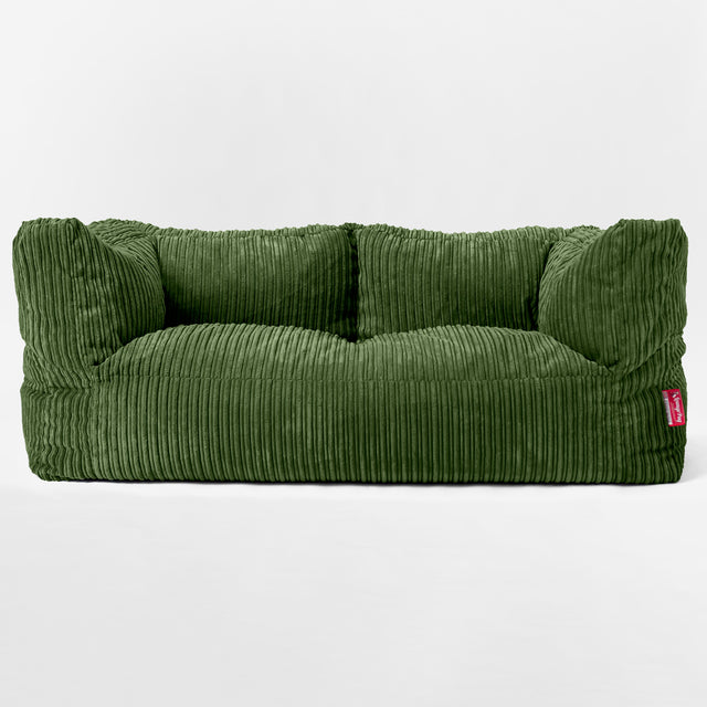 Albert Sækkestol Sofa 2 pers - Klassisk Jernbanefløjl Skovgrøn 01