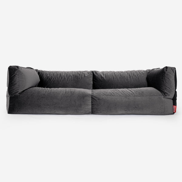 Albert Sækkestol Sofa 3 pers - Fløjl Grafit Grå 01