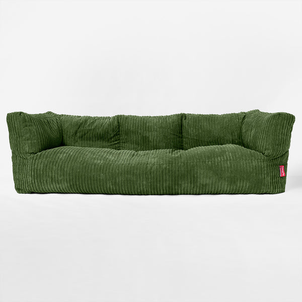 Albert Sækkestol Sofa 3 pers - Klassisk Jernbanefløjl Skovgrøn 01