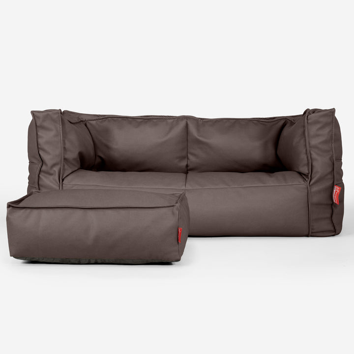 Albert Sækkestol Sofa 2 pers - Vegansk Læder Chokolade 02