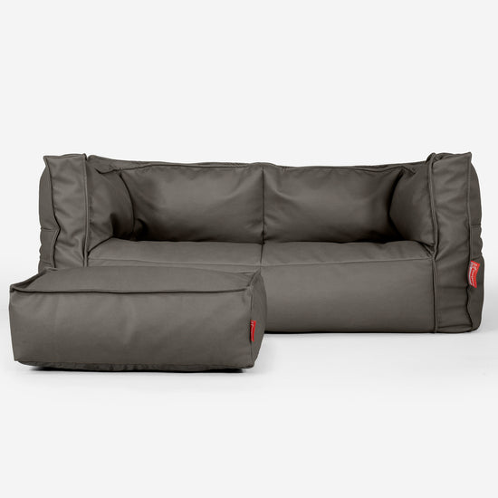 Albert Sækkestol Sofa 2 pers - Vegansk Læder Grå 02