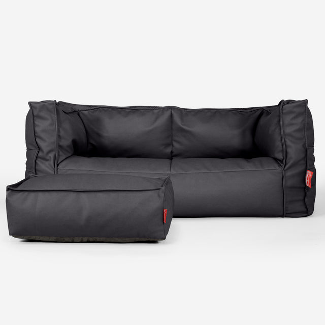 Albert Sækkestol Sofa 2 pers - Vegansk Læder Sort 02