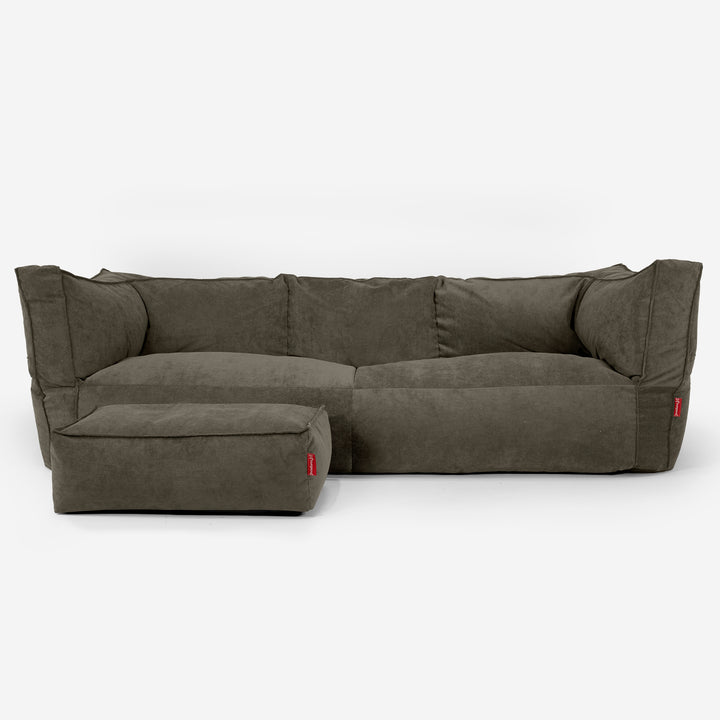 Albert Sækkestol Sofa 3 pers - Babyfløjl Olivengrøn 02