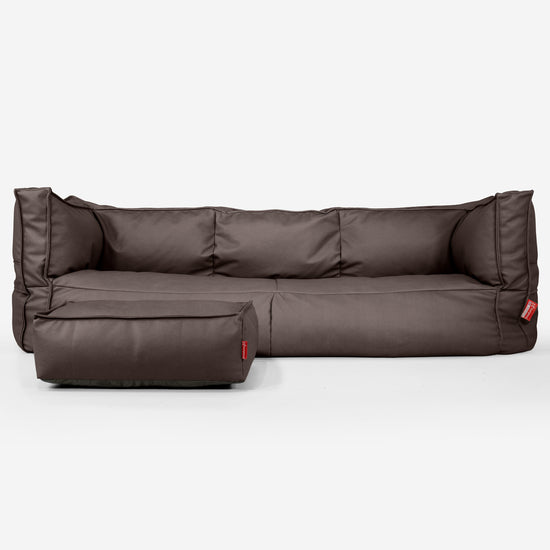 Albert Sækkestol Sofa 3 pers - Vegansk Læder Chokolade 02