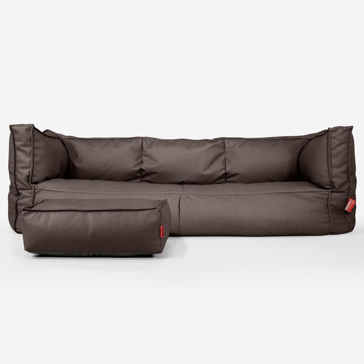 Albert Sækkestol Sofa 3 pers - Vegansk Læder Chokolade 02
