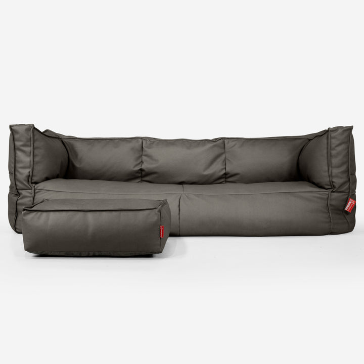 Albert Sækkestol Sofa 3 pers - Vegansk Læder Grå 02