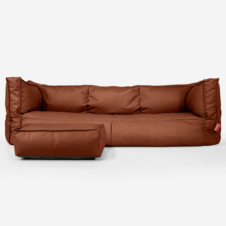 Albert Sækkestol Sofa 3 pers - Vegansk Læder Kastanje 02