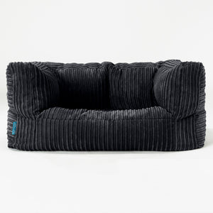 Albert Børnesofa 2-6 år - Klassisk Jernbanefløjl Sort