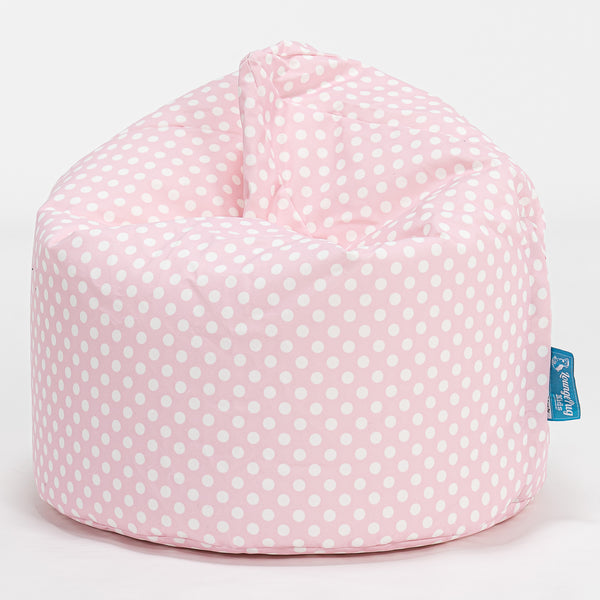 Børnesækkestol 2-6 år - Trykt Prikker Pink Fabric Close-up Image