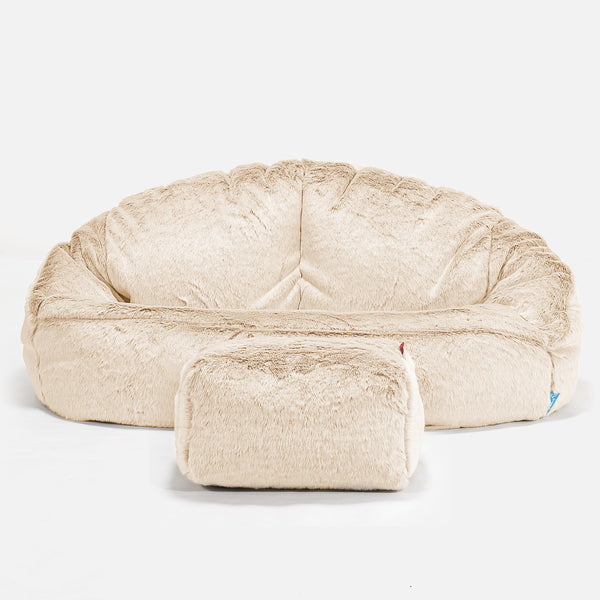 Bubble Børnesofa 2-6 år - Imiteret Kaninpels Hvid 01
