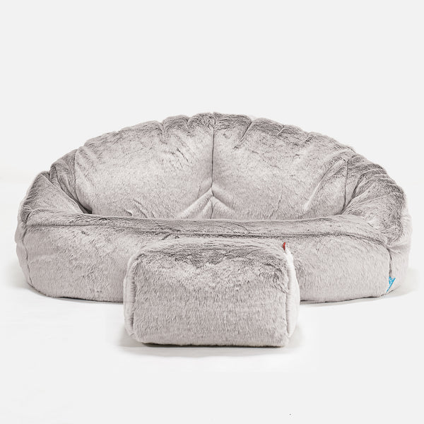 Bubble Børnesofa 2-6 år - Imiteret Kaninpels Lysegrå 01