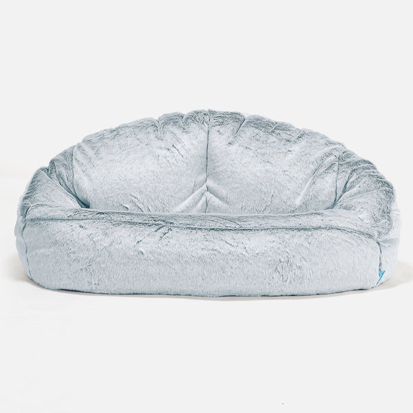 Bubble Børnesofa 2-6 år - Imiteret Kaninpels Støvet Blå 01