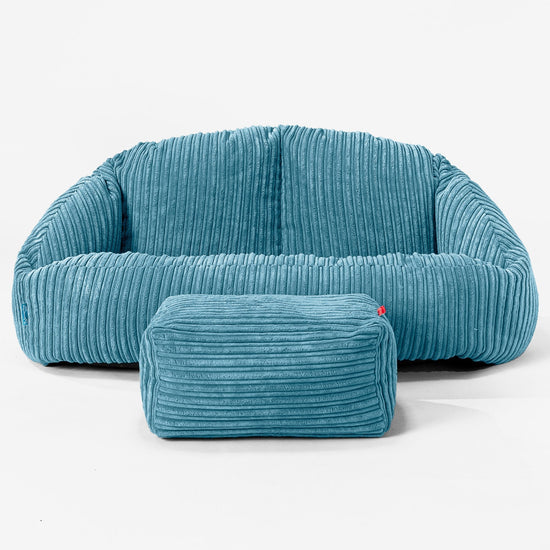 Bubble Børnesofa 2-6 år - Klassisk Jernbanefløjl Turkis Blå 02