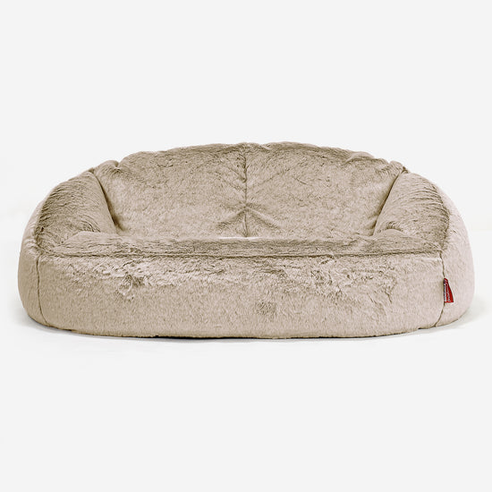 Bubble-sækkesofa - Imiteret Kaninpels Gyldenbrun 01